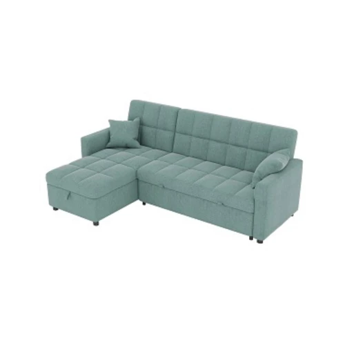 Erdvi kampinė sofa su patalynės dėže