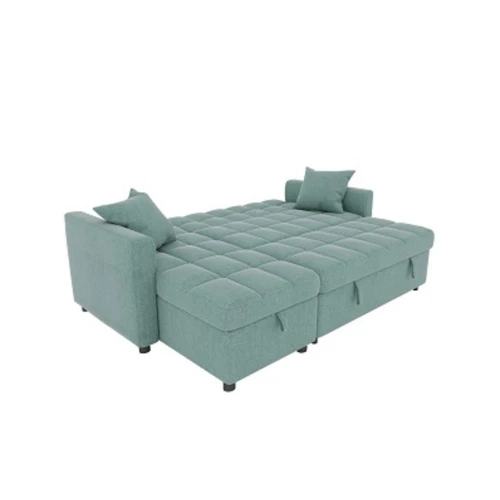 Minkšta veliūrinė sofa lengvai priderinama prie interjero