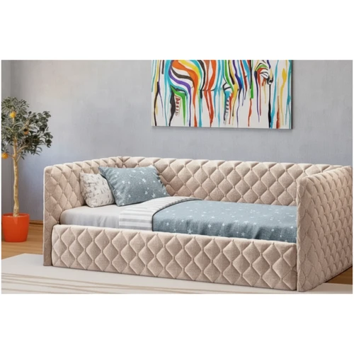 Patogi miegamojo lova su čiužiniu ir saugiais šonais