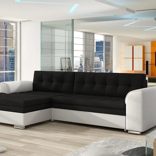 Minkštas kampas CONFORTI, balta-juoda