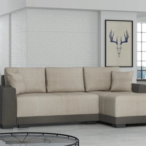 Minkštas kampas DALLAS, rusva-kreminė