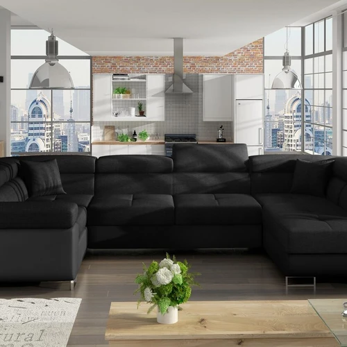 Minkštas kampas LETTO, juoda-juoda