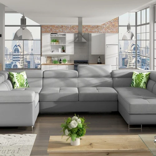 Minkštas kampas LETTO, šviesiai pilkas