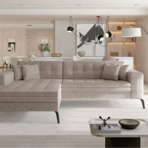 Minkštas kampas SOLANGE, kreminė