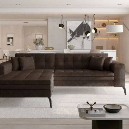 Minkštas kampas SOLANGE, ruda