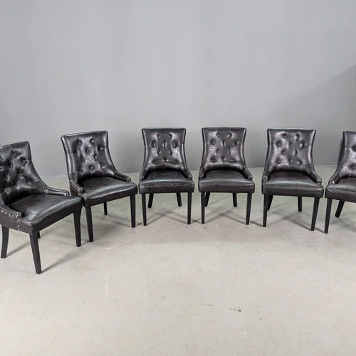 Juodų valgomojo kėdžių komplektas (6 vnt.)