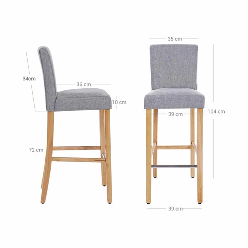 Komplektas: 2 baro kėdės su priedų krepšiais