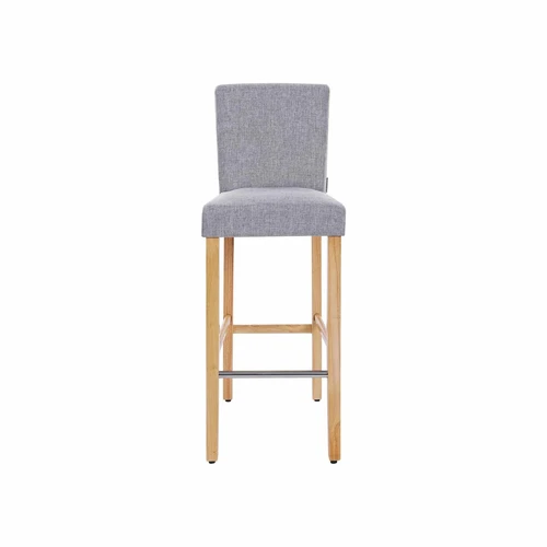 Šviesiai pilkos baro kėdės su medvilniniu lininiu audiniu