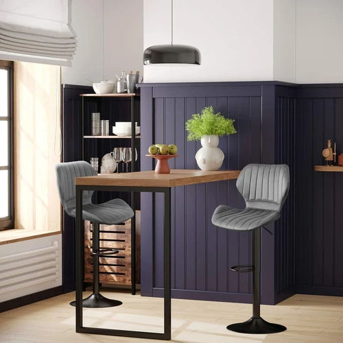 Aukščio reguliuojamos baro kėdės su pėdų atrama