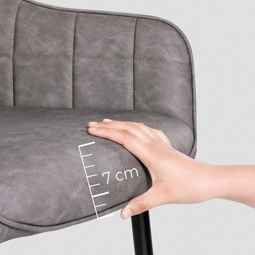 Pilkos spalvos kėdės su medinėmis kojelėmis