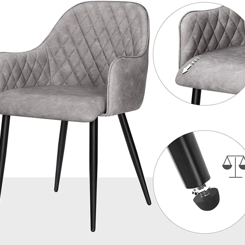 Minkšta kėdė su PU danga ir metalinėmis kojomis