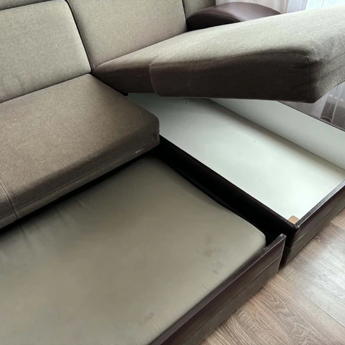 L formos kampinė sofa-lova, 260 cm, puiki būklė