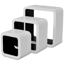 3 baltai juodos MDF lentynos - Pakabinamos spintelės