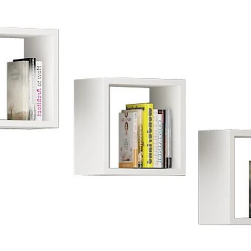 3-jų lentynų komplektas NORE K 25x25cm., baltos spalvos