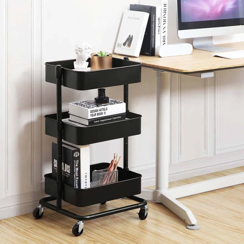 SONGMICS juodas vežimėlis – idealus kasdieniam naudojimui