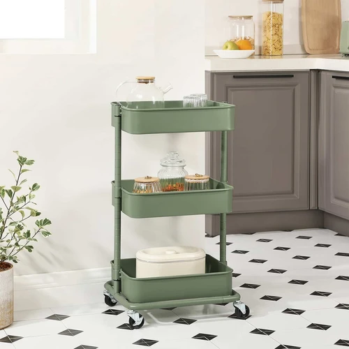 Universalus vežimėlis su 4 ratukais ir 3 dėžėmis