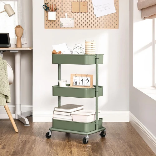 Lengvai perkeliamas SONGMICS vežimėlis su užrakintais ratais