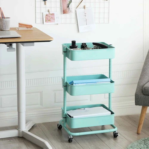 Lengvai kilnojamas SONGMICS vežimėlis su rakinamais ratais