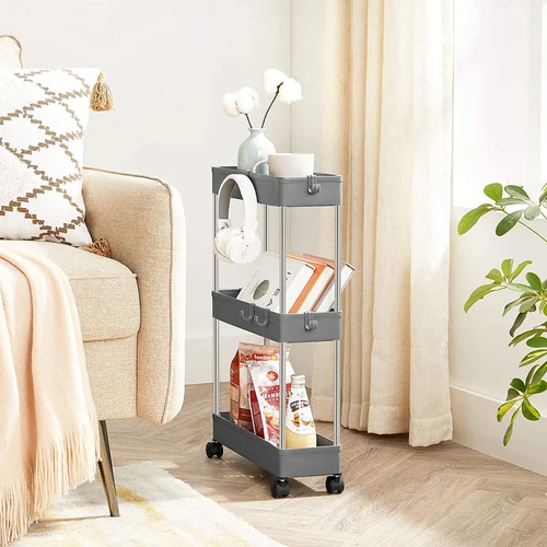 Kompaktiškas vežimėlis vonios, virtuvės, biuro reikmėms