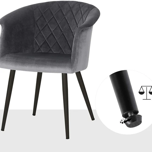 Minkštos kėdės su aksominiu užvalkalu ir metalinėmis kojelėmis