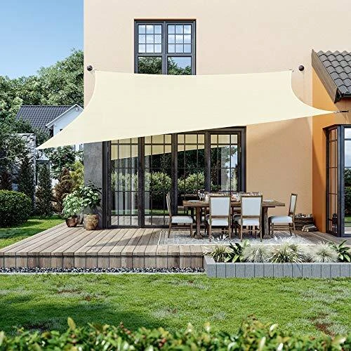 3 x 4 m markizė iš plyšimui atsparaus HDPE plastiko, smėlio spalvos