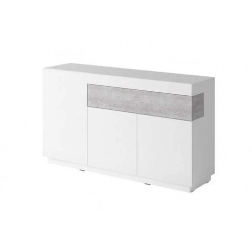 3D1SZ komoda SE43 SILKE balta / balta blizgi - colorado beton