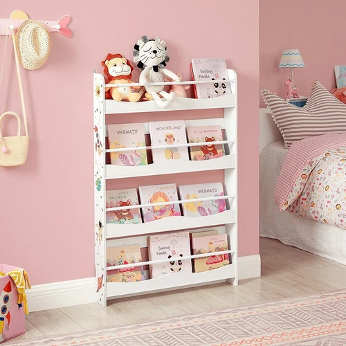 Atvira knygų lentyna su 4 lentynomis – puikus pasirinkimas mažiems skaitytojams