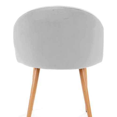 Veliūrinės kėdės su buko spalvos metalinėmis kojomis