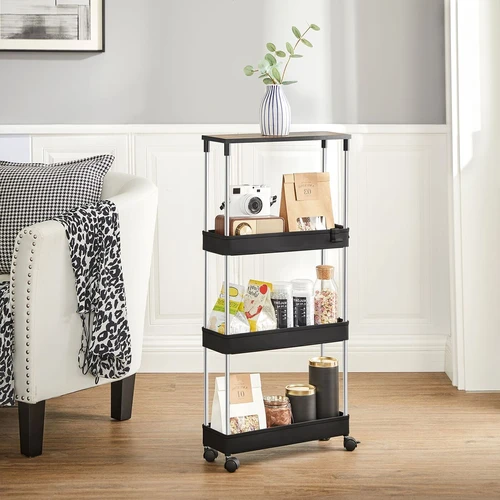 Tvirtas vežimėlis su 3 krepšeliais ir 6 kabliukais