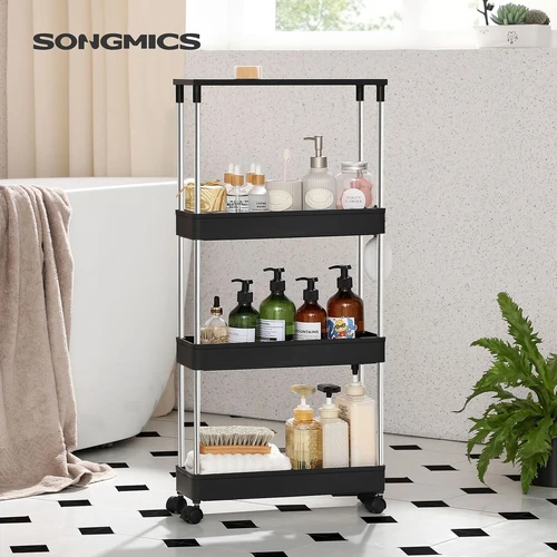 Kompaktiška virtuvės lentyna su ratukais ir papildoma vieta