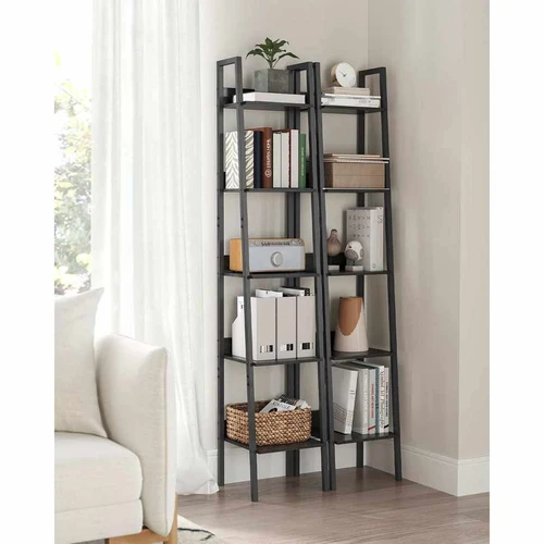 5 aukštų lentyna 160cm aukščio, juodos-vintažinės spalvos - Lentynos