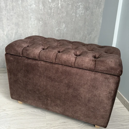 Kompaktiškas pufas su didele daiktadėže