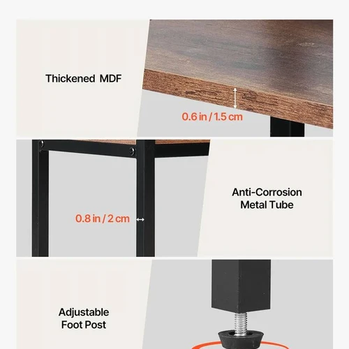 Juodas metalas rudų MDF lentynų