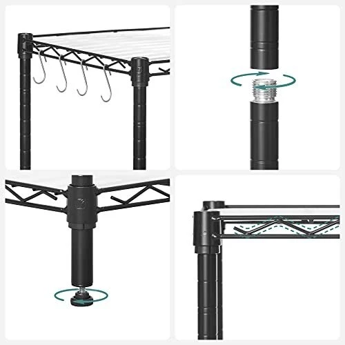 7 lygių lentyna su S kabliukais