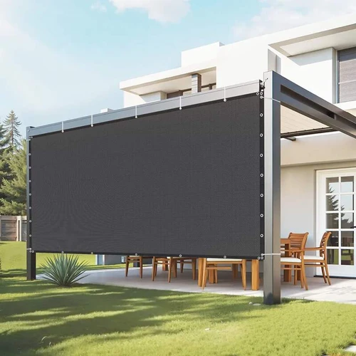90 % saulės apsaugantis pergolės uždanga, 8x12 pėdų, juoda HDPE