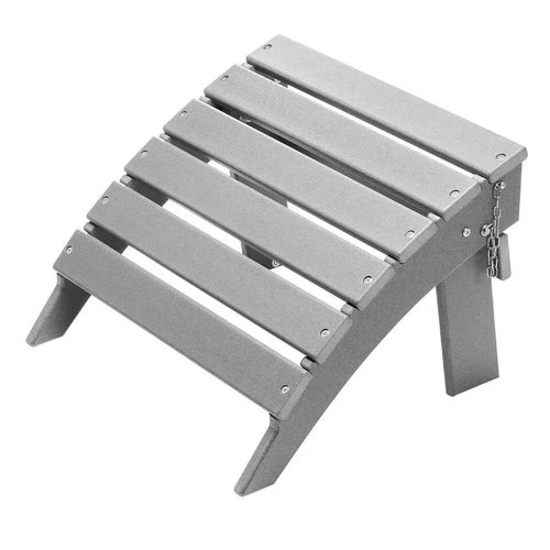 Adirondack sulankstomas pufas, HDPE plastikas, pilkas, lauko naudojimui