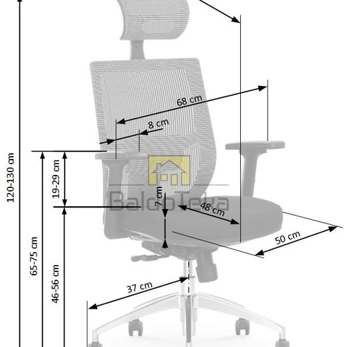 Gobeleninė kėdė su MULTIBLOCK mechanizmu ir galvūgalio reguliavimu