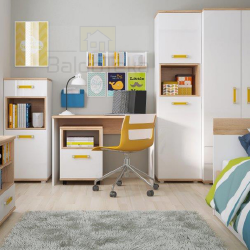 Stylish White & Glossy San Remo Cabinet with Colorful Handles