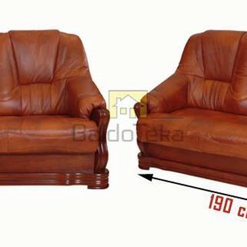 Natūralios odos ir ąžuolo masyvo sofos su porolonu