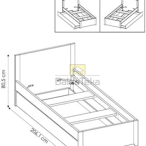 Ergonominė lova su vietos taupymo sprendimais