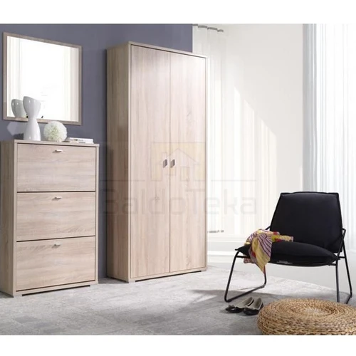 Šviesus ąžuolas ir balta matinė spalva veidrodyje ANTER A01