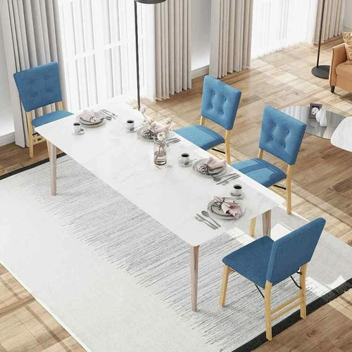 Apmuštos valgomojo kėdės, 2 vnt, Mėlynos, 46 × 87 × 53,5 cm - Kėdės