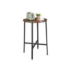 Apvalus baro stalas Ø 60 x 90 cm., ruda/juoda - Baro stalai