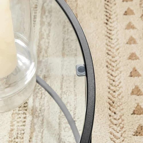 Stilingas juodas staliukas su grūdintu stiklu