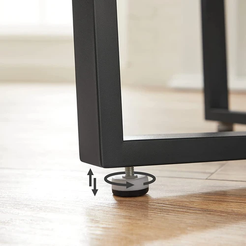 Pilkai juodas kavos staliukas iš medžio drožlių plokštės ir plieno