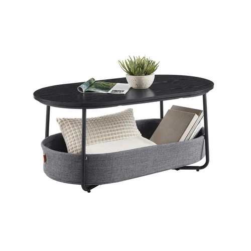 Apvalus kavos staliukas VASAGLE LCT244B56, su daiktadėže, 100 × 45,7 × 55 cm