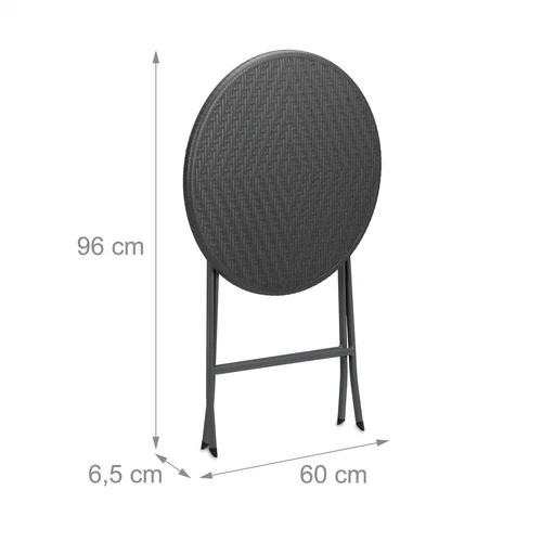 Apvalus lauko stalas Relaxdays, Sulankstomas, Ø 60 × 75 cm - Stalai