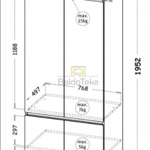 Plati spinta su LMDP medžiaga, 80 cm pločio