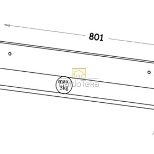 Kokybiška ARCA lentynė, 80x15x19 cm, spalva pagal pageidavimą