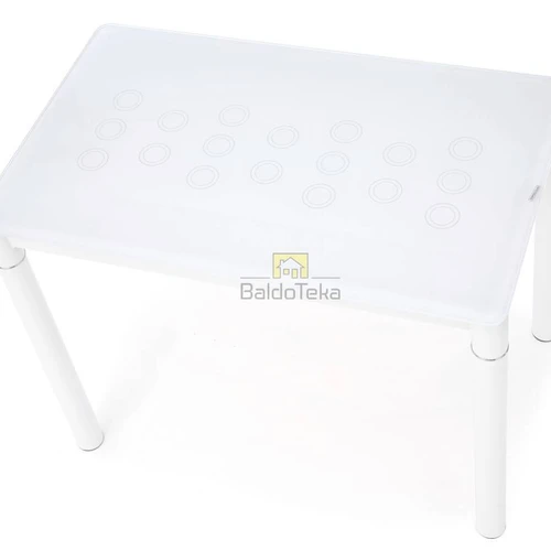 Moderni baltos spalvos spinta su grūdintu stiklu